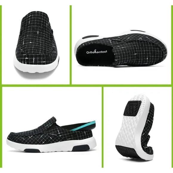 OrthoComfoot Women Slip Ons w/ Arch Support Plantar Fasciitis Orthopedic Shoes - Picture 8 of 9